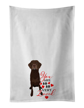 Load image into Gallery viewer, Labrador Retriever Chocolate #2 so Loved White Kitchen Towel Set of 2