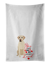 Load image into Gallery viewer, Labrador Retriever Yellow #3 so Loved White Kitchen Towel Set of 2