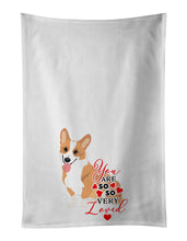 Load image into Gallery viewer, Pembroke Corgi Red and White so Loved White Kitchen Towel Set of 2