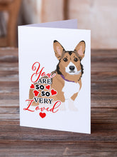 Load image into Gallery viewer, Pembroke Welsh Corgi Sable and White so Loved Greeting Cards -  Blank Note Cards – 8-Pack of Artist-Designed Cards with Envelopes