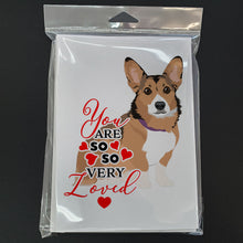 Load image into Gallery viewer, Pembroke Welsh Corgi Sable and White so Loved Greeting Cards -  Blank Note Cards – 8-Pack of Artist-Designed Cards with Envelopes