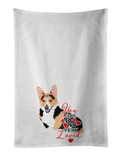 Load image into Gallery viewer, Pembroke Welsh Corgi Tricolor Red-Headed so Loved White Kitchen Towel Set of 2