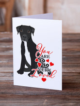Load image into Gallery viewer, Pit Bull Black #1 so Loved Greeting Cards -  Blank Note Cards – 8-Pack of Artist-Designed Cards with Envelopes