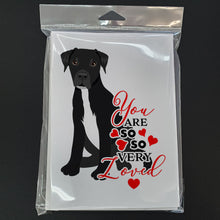 Load image into Gallery viewer, Pit Bull Black #1 so Loved Greeting Cards -  Blank Note Cards – 8-Pack of Artist-Designed Cards with Envelopes