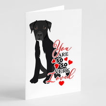 Load image into Gallery viewer, Pit Bull Black #1 so Loved Greeting Cards -  Blank Note Cards – 8-Pack of Artist-Designed Cards with Envelopes