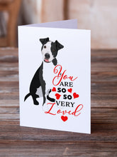 Load image into Gallery viewer, Pit Bull Black #2 so Loved Greeting Cards -  Blank Note Cards – 8-Pack of Artist-Designed Cards with Envelopes
