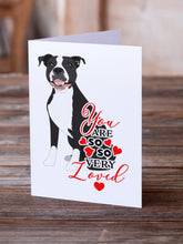 Load image into Gallery viewer, Pit Bull Black #3 so Loved Greeting Cards -  Blank Note Cards – 8-Pack of Artist-Designed Cards with Envelopes