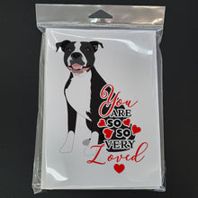 Load image into Gallery viewer, Pit Bull Black #3 so Loved Greeting Cards -  Blank Note Cards – 8-Pack of Artist-Designed Cards with Envelopes