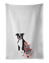 Load image into Gallery viewer, Pit Bull Black #3 so Loved White Kitchen Towel Set of 2