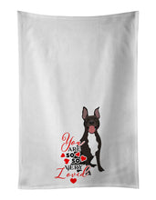 Load image into Gallery viewer, Pit Bull Black #4 so Loved White Kitchen Towel Set of 2