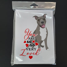 Load image into Gallery viewer, Pit Bull Blue #1 so Loved Greeting Cards -  Blank Note Cards – 8-Pack of Artist-Designed Cards with Envelopes