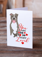 Load image into Gallery viewer, Pit Bull Blue #2 so Loved Greeting Cards -  Blank Note Cards – 8-Pack of Artist-Designed Cards with Envelopes