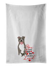 Load image into Gallery viewer, Pit Bull Blue #2 so Loved White Kitchen Towel Set of 2