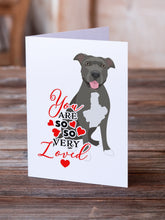 Load image into Gallery viewer, Pit Bull Blue #3 so Loved Greeting Cards -  Blank Note Cards – 8-Pack of Artist-Designed Cards with Envelopes