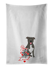 Load image into Gallery viewer, Pit Bull Blue #3 so Loved White Kitchen Towel Set of 2
