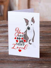 Load image into Gallery viewer, Pit Bull Blue #4 so Loved Greeting Cards -  Blank Note Cards – 8-Pack of Artist-Designed Cards with Envelopes