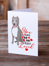 Load image into Gallery viewer, Pit Bull Blue #5 so Loved Greeting Cards -  Blank Note Cards – 8-Pack of Artist-Designed Cards with Envelopes