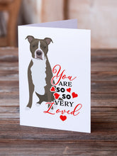 Load image into Gallery viewer, Pit Bull Blue #6 so Loved Greeting Cards -  Blank Note Cards – 8-Pack of Artist-Designed Cards with Envelopes