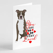 Load image into Gallery viewer, Pit Bull Blue #6 so Loved Greeting Cards -  Blank Note Cards – 8-Pack of Artist-Designed Cards with Envelopes