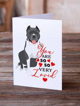 Load image into Gallery viewer, Pit Bull Blue #7 so Loved Greeting Cards -  Blank Note Cards – 8-Pack of Artist-Designed Cards with Envelopes