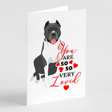 Load image into Gallery viewer, Pit Bull Blue #7 so Loved Greeting Cards -  Blank Note Cards – 8-Pack of Artist-Designed Cards with Envelopes