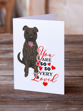 Load image into Gallery viewer, Pit Bull Brindle #1 so Loved Greeting Cards -  Blank Note Cards – 8-Pack of Artist-Designed Cards with Envelopes