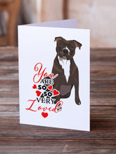 Load image into Gallery viewer, Pit Bull Brindle #2 so Loved Greeting Cards -  Blank Note Cards – 8-Pack of Artist-Designed Cards with Envelopes