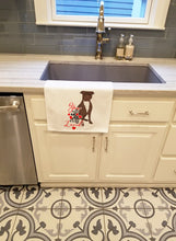 Load image into Gallery viewer, Pit Bull Chocolate so Loved White Kitchen Towel Set of 2