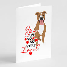 Load image into Gallery viewer, Pit Bull Fawn #2 so Loved Greeting Cards -  Blank Note Cards – 8-Pack of Artist-Designed Cards with Envelopes