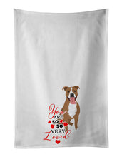 Load image into Gallery viewer, Pit Bull Fawn #2 so Loved White Kitchen Towel Set of 2