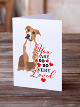 Load image into Gallery viewer, Pit Bull Fawn #3 so Loved Greeting Cards -  Blank Note Cards – 8-Pack of Artist-Designed Cards with Envelopes