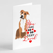 Load image into Gallery viewer, Pit Bull Fawn #3 so Loved Greeting Cards -  Blank Note Cards – 8-Pack of Artist-Designed Cards with Envelopes