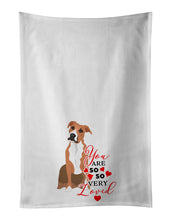Load image into Gallery viewer, Pit Bull Fawn #3 so Loved White Kitchen Towel Set of 2