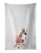 Load image into Gallery viewer, Pit Bull Fawn #4 so Loved White Kitchen Towel Set of 2