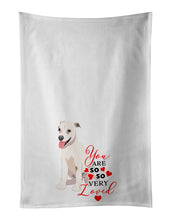 Load image into Gallery viewer, Pit Bull Puppy so Loved White Kitchen Towel Set of 2