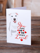 Load image into Gallery viewer, Pit Bull White #1 so Loved Greeting Cards -  Blank Note Cards – 8-Pack of Artist-Designed Cards with Envelopes