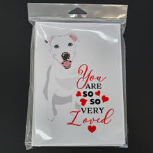 Load image into Gallery viewer, Pit Bull White #1 so Loved Greeting Cards -  Blank Note Cards – 8-Pack of Artist-Designed Cards with Envelopes