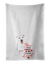 Load image into Gallery viewer, Pit Bull White #1 so Loved White Kitchen Towel Set of 2