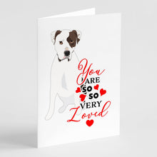Load image into Gallery viewer, Pit Bull White #2 so Loved Greeting Cards -  Blank Note Cards – 8-Pack of Artist-Designed Cards with Envelopes