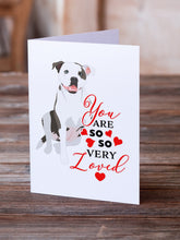 Load image into Gallery viewer, Pit Bull White #3 so Loved Greeting Cards -  Blank Note Cards – 8-Pack of Artist-Designed Cards with Envelopes