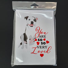 Load image into Gallery viewer, Pit Bull White #3 so Loved Greeting Cards -  Blank Note Cards – 8-Pack of Artist-Designed Cards with Envelopes