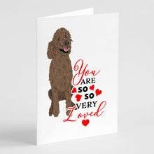 Load image into Gallery viewer, Poodle Standard Brown so Loved Greeting Cards -  Blank Note Cards – 8-Pack of Artist-Designed Cards with Envelopes