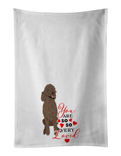 Load image into Gallery viewer, Poodle Standard Brown so Loved White Kitchen Towel Set of 2