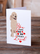 Load image into Gallery viewer, Poodle Standard Cafe Au Lait so Loved Greeting Cards -  Blank Note Cards – 8-Pack of Artist-Designed Cards with Envelopes
