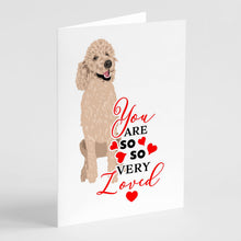 Load image into Gallery viewer, Poodle Standard Cafe Au Lait so Loved Greeting Cards -  Blank Note Cards – 8-Pack of Artist-Designed Cards with Envelopes