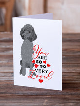 Load image into Gallery viewer, Poodle Standard Gray so Loved Greeting Cards -  Blank Note Cards – 8-Pack of Artist-Designed Cards with Envelopes