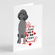 Load image into Gallery viewer, Poodle Standard Gray so Loved Greeting Cards -  Blank Note Cards – 8-Pack of Artist-Designed Cards with Envelopes