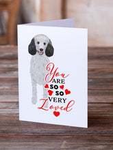 Load image into Gallery viewer, Poodle Standard Silver so Loved Greeting Cards -  Blank Note Cards – 8-Pack of Artist-Designed Cards with Envelopes