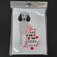 Load image into Gallery viewer, Poodle Standard Silver so Loved Greeting Cards -  Blank Note Cards – 8-Pack of Artist-Designed Cards with Envelopes