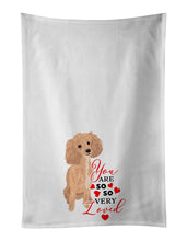 Load image into Gallery viewer, Poodle Toy Apricot #1 so Loved White Kitchen Towel Set of 2